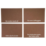 Set de table avec dicton allemand feutre marron 45 x 30 cm 4 assortis | 48 pièces