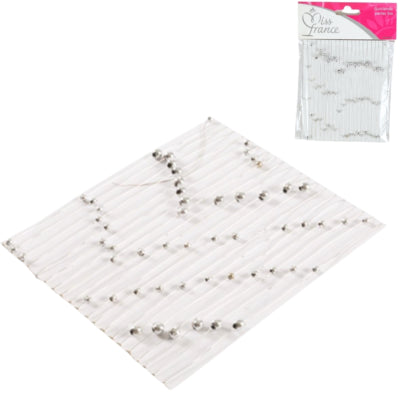 Guirlande de perles Miss France couleur argent 5 mètres | 48 pièces
