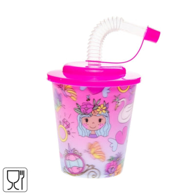 Tasse 3D avec paille princesse 250 ml | 24 pièces