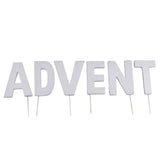 Abi décoration Bouchons lettres de Noël Avent argenté 8 cm | 24 pièces