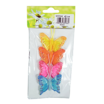 Décoration papillon sur fil 6 cm lot de 4 | 50 pièces