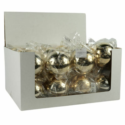 Boule de Noël dorée 10 cm | 24 pièces