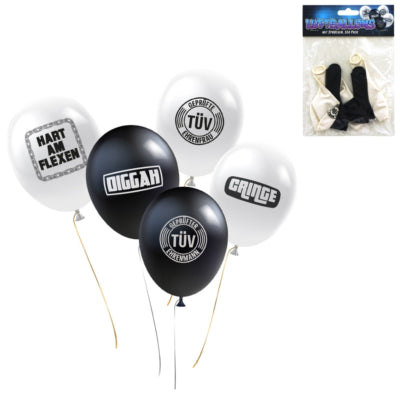 Ballons avec textes 22 cm lot de 5 | 24 pièces
