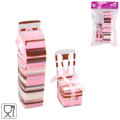 Emballage cadeau chaise rose marron lot de 6 | 24 pièces