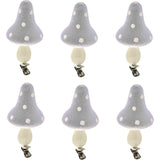 Decoratie paddenstoelen op clip grijs 9 cm set van 6 | 12 stuks