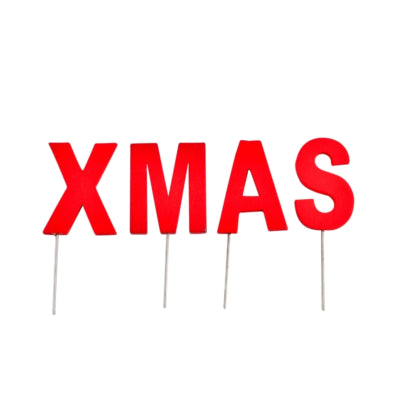 Abi décoration fiches lettres de Noël Noël rouge 5 cm | 24 pièces