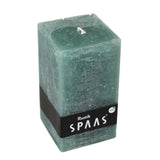 Spaas (r) bougie pilier rustique carré vert 7 x 13 cm | 6 pièces