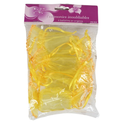 Emballage cadeau jaune 13 cm lot de 4 | 48 pièces