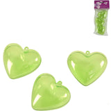 Pendentif coeur vert 6 cm lot de 3 | 24 pièces