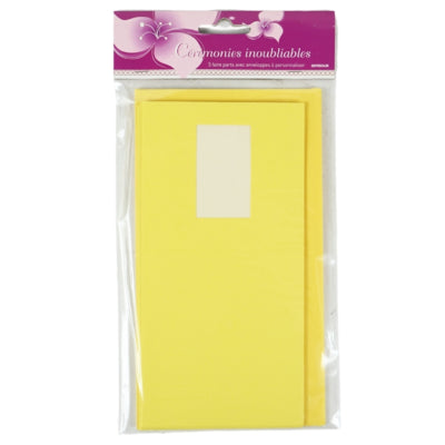 Cartes avec enveloppes jaune 21 cm 5 pièces | 48 pièces