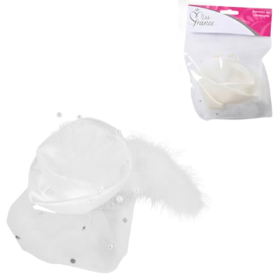 Pince à cheveux fleur de mariée blanc 11 cm | 24 pièces
