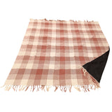 Take a plaid polyback pique-nique plaid rouille blanc 160 x 160 cm | 10 pièces