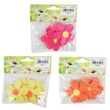 Décoration fleurs papier pailleté 6 cm 3 assortis lot de 6 | 50 pièces