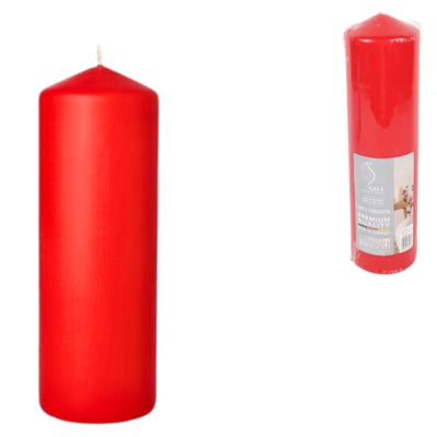 Bougie pilier Gala rouge 7,8 x 29 cm | 6 pièces