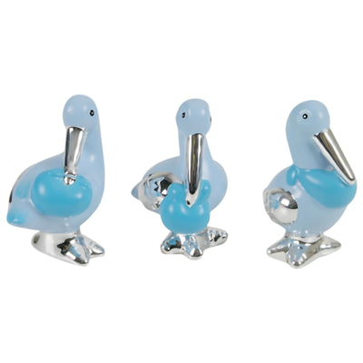 Image cigogne bleu bébé 7 cm 3 assortis | 24 pièces