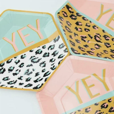 Assiettes en carton funky léopard 22,5 cm lot de 8 | 36 pièces