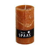 Spaas (r) bougie pilier rustique marron 7 x 13 cm | 8 pièces