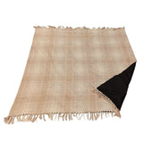 Prends un plaid pique-nique polyback beige blanc 160 x 160 cm | 10 pièces