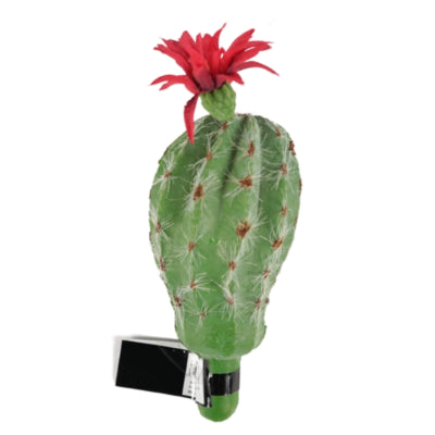 Boule cactus avec fleur rouge vert 15 cm | 48 pièces
