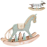 Décoration de Noël cheval à bascule chien 21 cm 2 assortis | 12 pièces