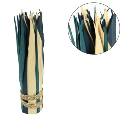 Fagot de feuilles séchées bleu beige 35 cm | 48 pièces