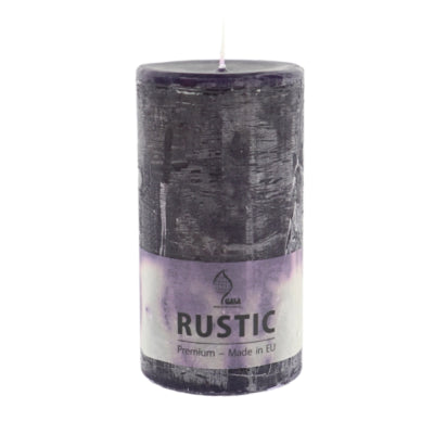 Bougie pilier Gala rustique violet foncé 8 x 15 cm | 6 pièces
