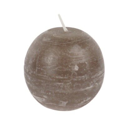 Bougie boule de gala taupe 8 x 8 cm | 12 pièces
