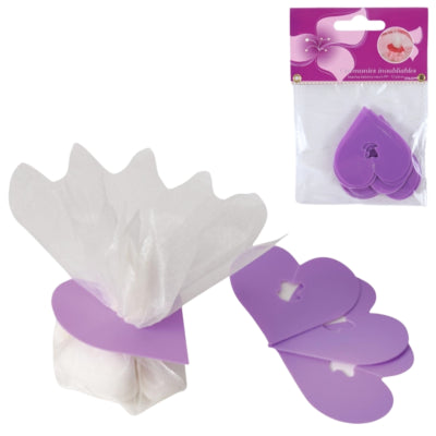 Clips de fermeture forme coeur violet 5 cm 12 pièces | 48 pièces