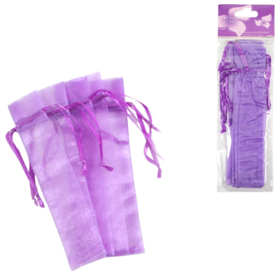 Sac cadeau organza violet 20 cm 6 pièces | 24 pièces