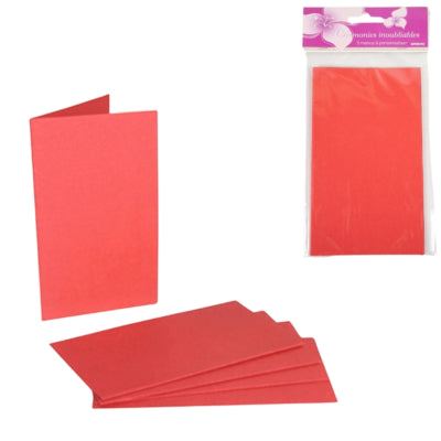 Cartes de menu DIY carton rouge 10 x 17 cm 5 pièces | 24 pièces