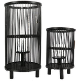 Hbx natural living ensemble de lanternes saigon 2 pièces noir