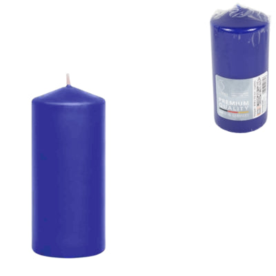 Bougie pilier Gala bleue 6,8 x 15 cm | 12 pièces