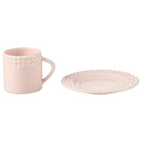 Tasse et soucoupe J-line rose 175 ml | 12 pièces