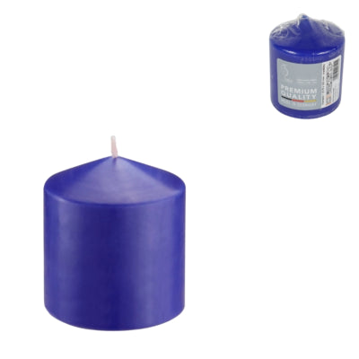 Bougie pilier Gala bleue 7,8 x 10 cm | 8 pièces
