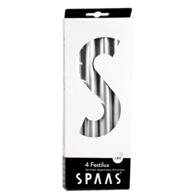 Spaas (r) bougies de table couleur argent 2,2 x 25 cm 4 pièces | 12 pièces
