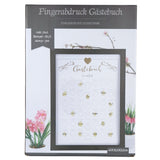 Livre d'or empreinte digitale avec paillettes et marqueur 45 cm | 6 pièces