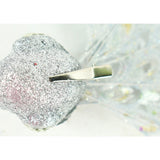 Paon sur clip paillettes couleur argent 18 cm | 12 pièces