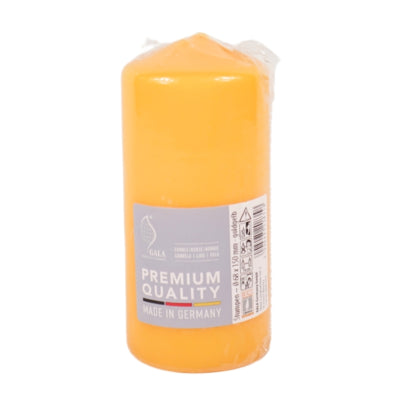 Bougie pilier Gala jaune 7 x 15 cm | 12 pièces
