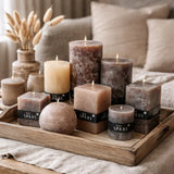 Spaas (r) bougie pilier rustique carré saumon 7 x 13 cm | 6 pièces
