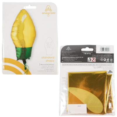 Amscan ballon en aluminium lampe de Noël doré 55 cm | 25 pièces