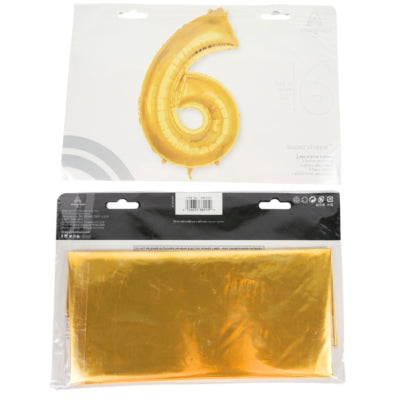 Amscan ballon en aluminium jumbo numéro 6 couleur or 137 cm | 36 pièces