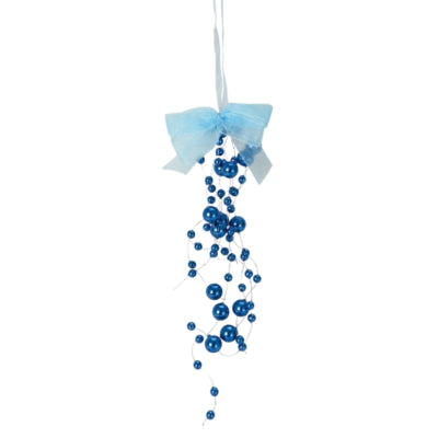 Noeud décoratif bleu 23 cm | 48 pièces