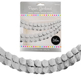 Amscan guirlande de fête en papier couleur argent 360 cm | 36 pièces