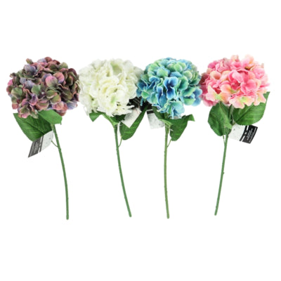 Hortensia fleur artificielle 54 cm 4 assortis | 24 pièces
