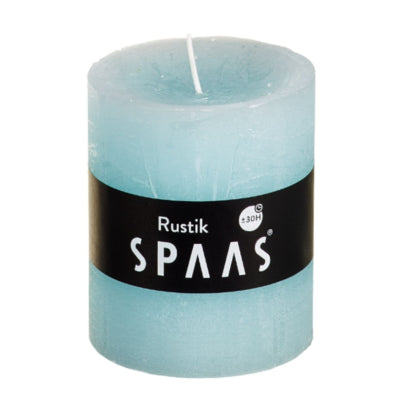 Spaas (r) bougie pilier rustique bleu ciel 7 x 8 cm | 16 pièces