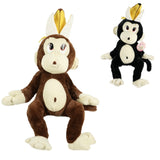 Peluche singe avec peau de banane assis 55 cm 2 assortis | 15 pièces