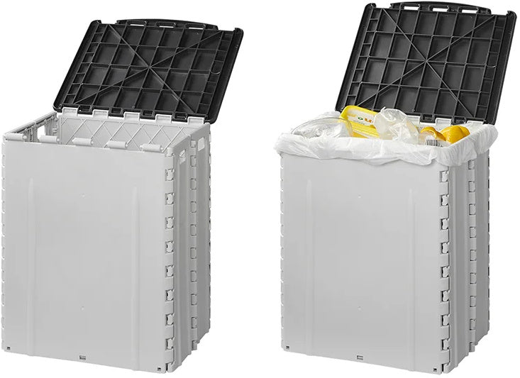Proplus Waste Bin pliable 35 litres 25 x 31 x 38 cm gris noir