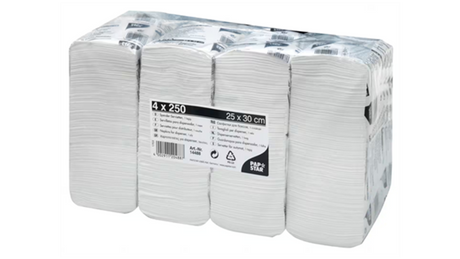 Serviettes de recharge Papstar 250 pièces paquet de 4