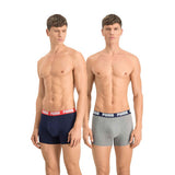 Puma Basic Boxer Men (paquet de 2) Gray Blue Taille L