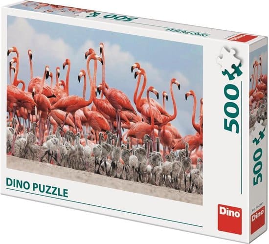 Puzzle dinosaure Dinotoys - flamants roses - 500 pièces